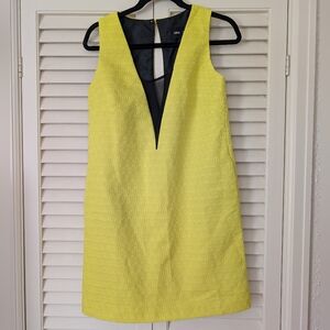 Asos Bright Yellow Textured Print Mini Dress